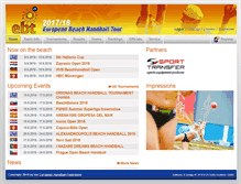 Tablet Screenshot of eurohandball-beachtour.com